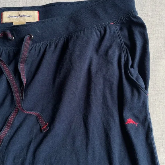 Tommy Bahama Men's Navy Blue Lounge Pants Size L G Cotton Polyester Drawstring - Picture 4 of 9